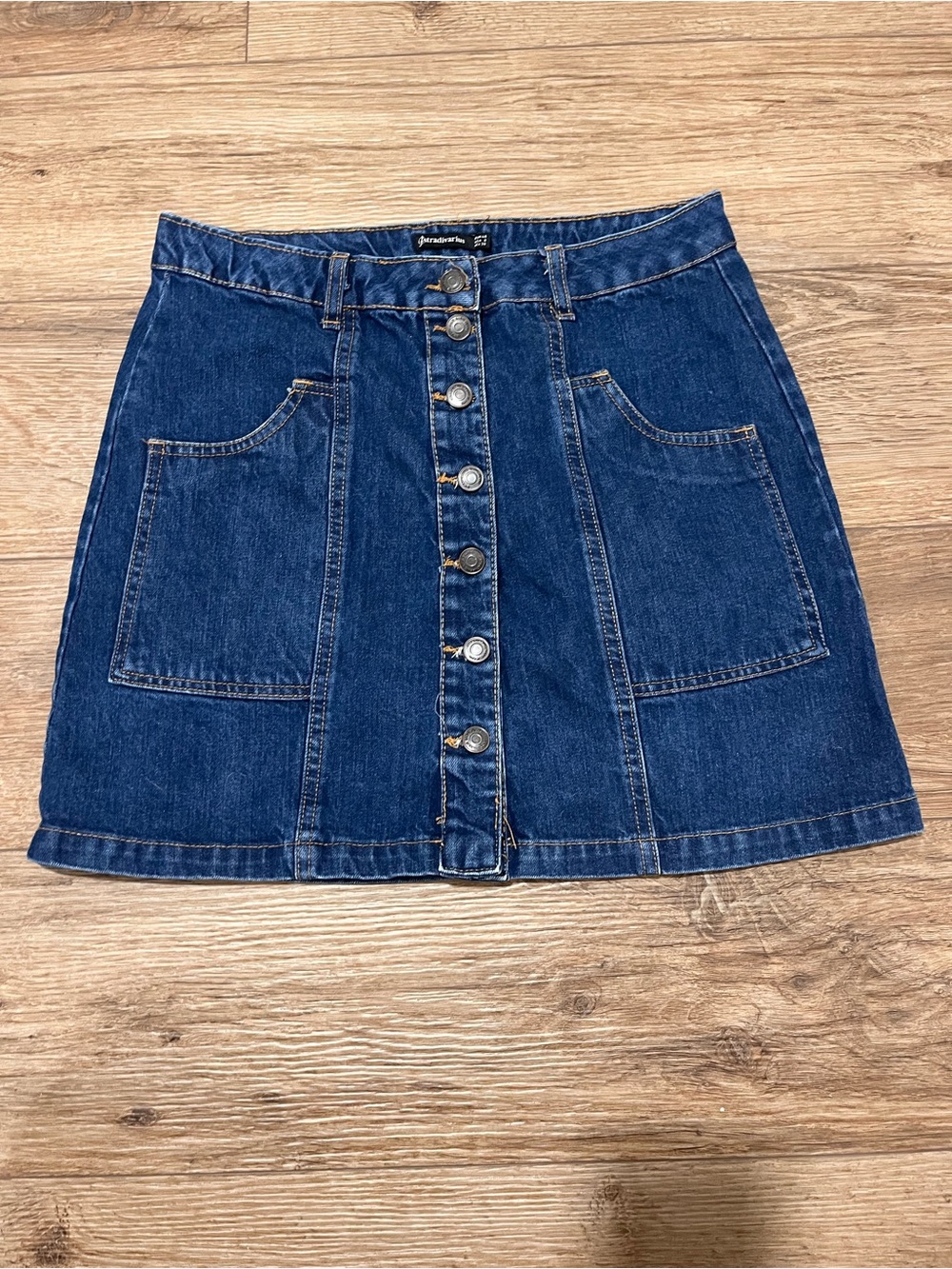 Stradivarius Button Down Jean Skirt
